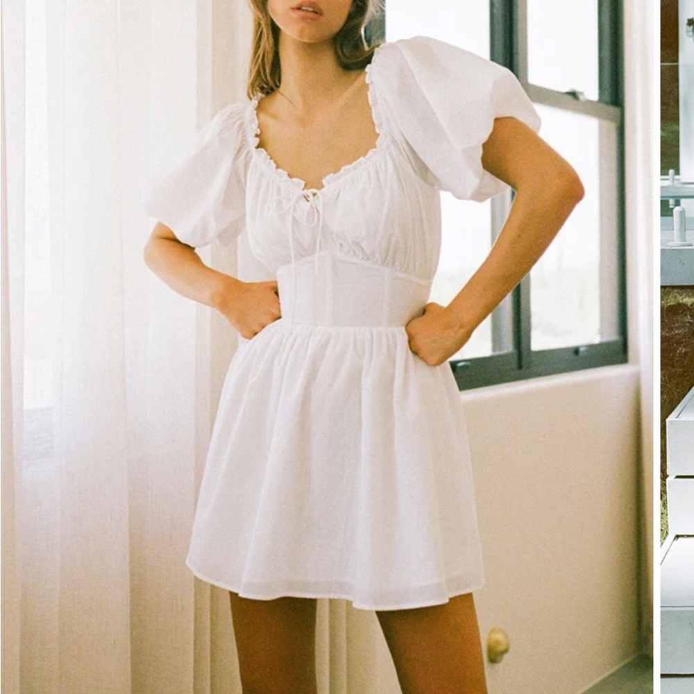 sabo skirt nyrobi dress in white